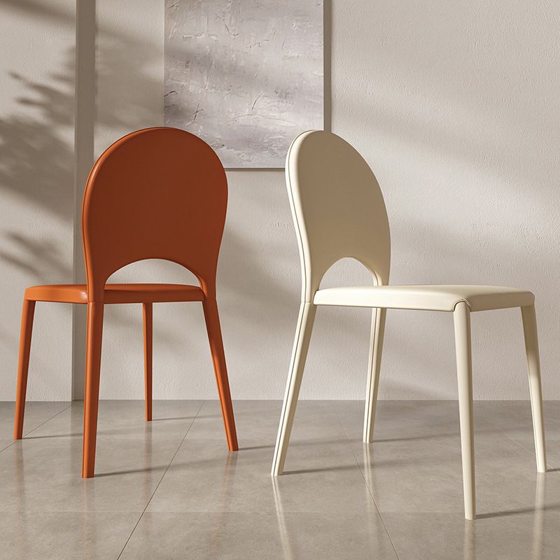 Indoor Faux Leather Side Chair Dining Room Armless Dining Chairs