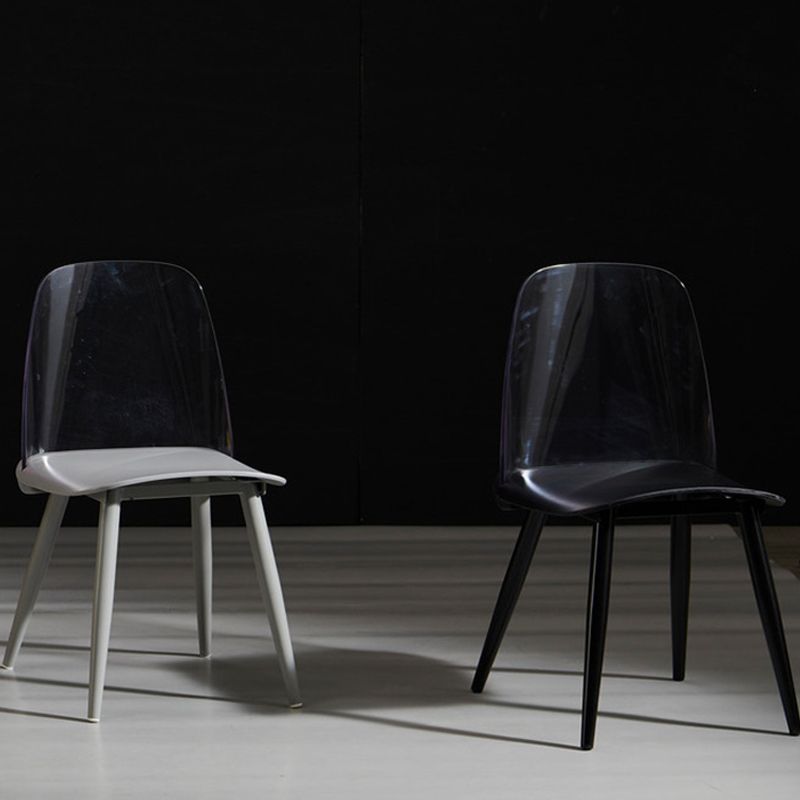 Scandinavian Plastic Dining Chairs Armless Low Back Dining Side Chair