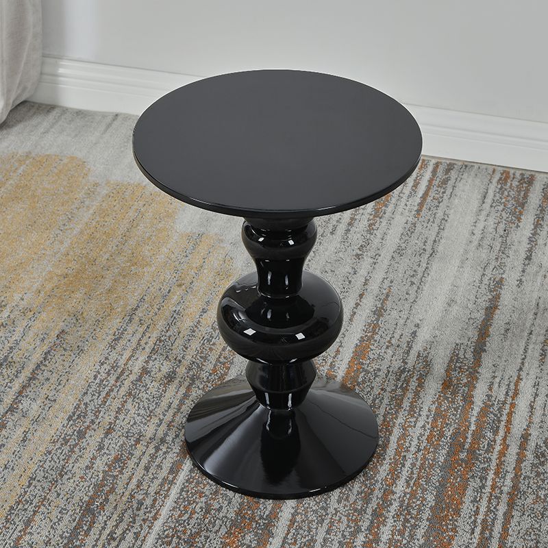 Contemporary End Table Wood Pedestal Round Living Room Side End Table