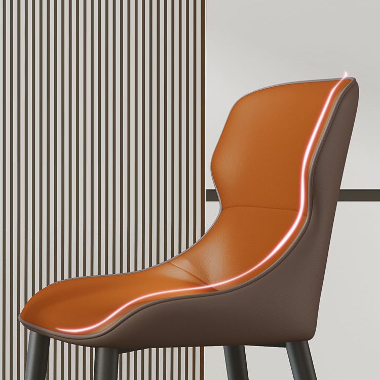 Modern Parsons Side Chair Leather Indoor Dining Chair (Set of 2)