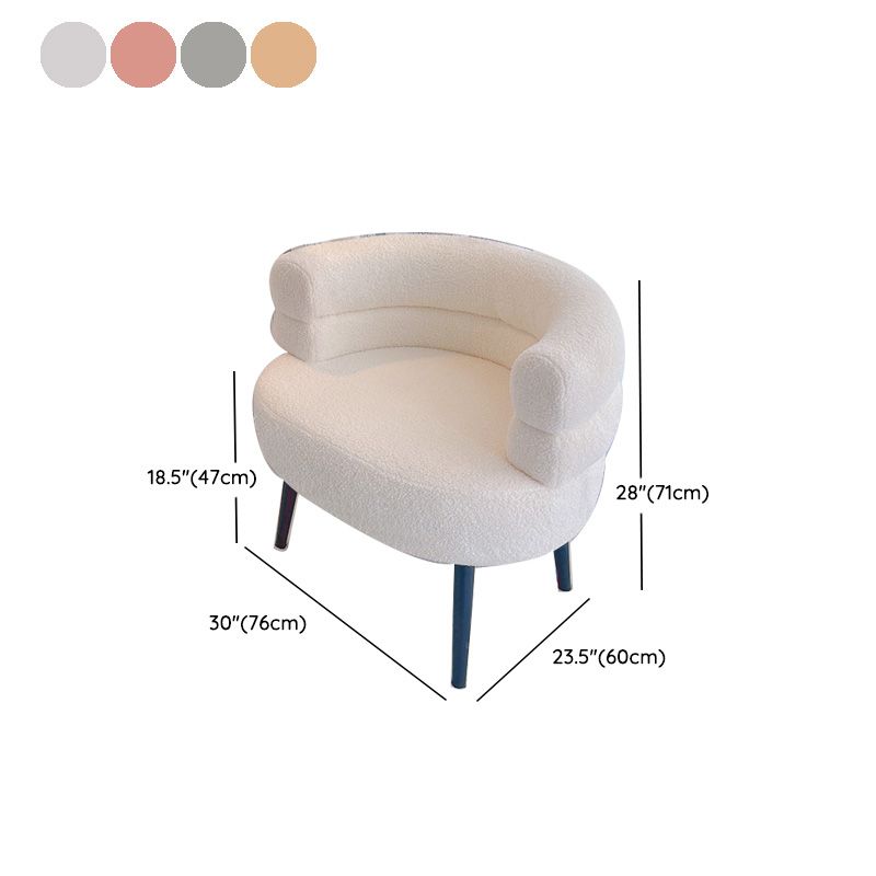 Sewn Pillow Back Chair Solid Color Upholstered Recessed Arms Chair