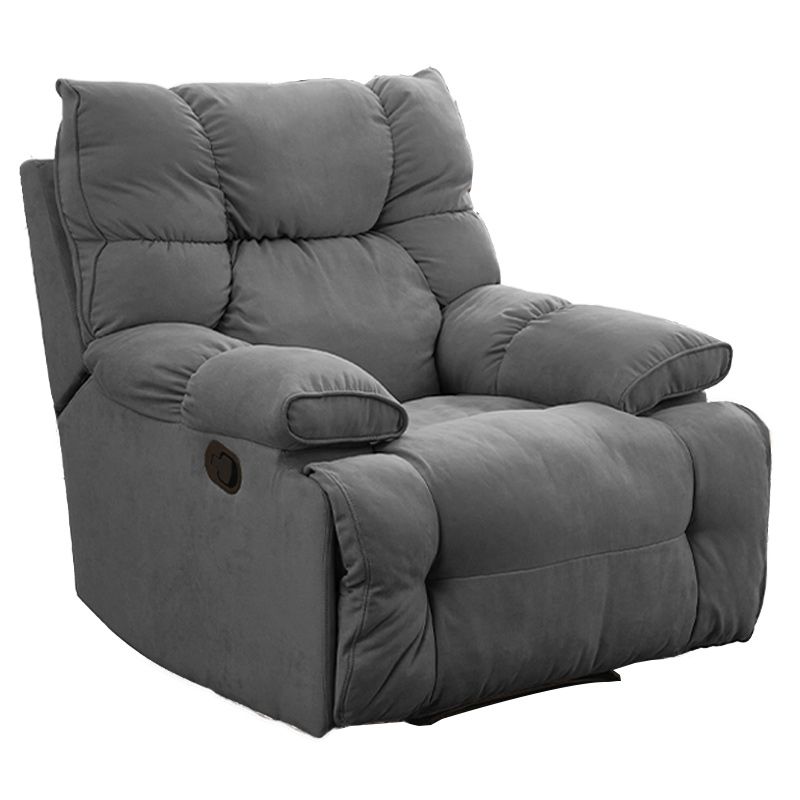 Contemporary Solid Color Standard Recliner Microsuede Recliner Chair