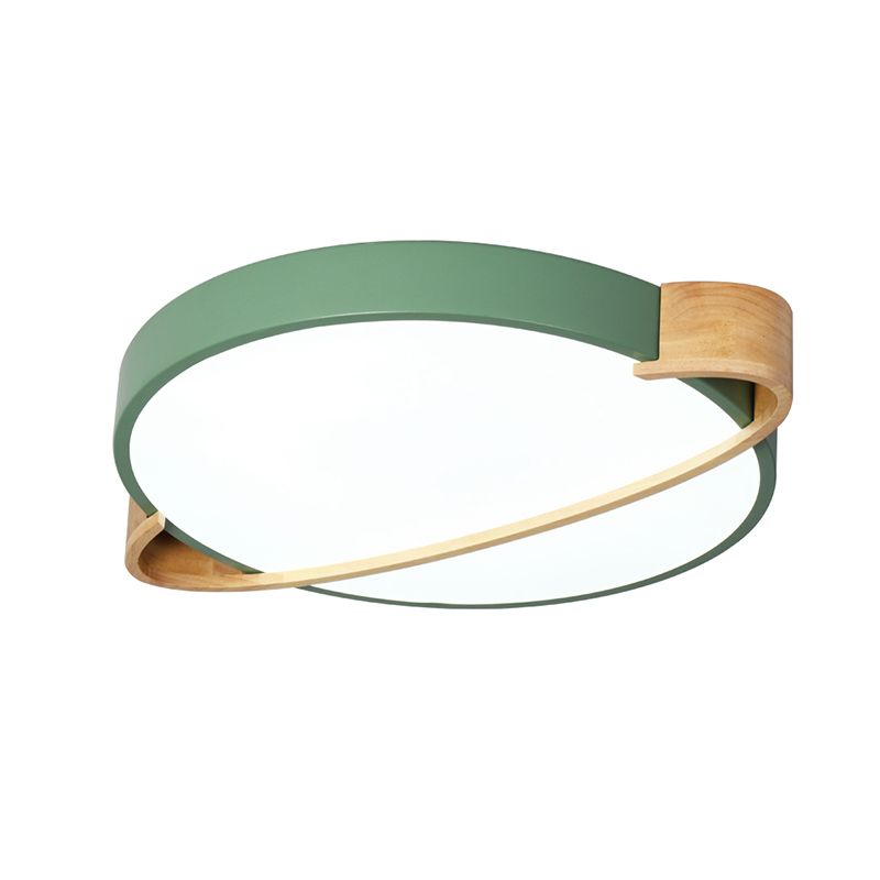 12 "/16" /19.5 " Dia Nordic Round Massimale Lampada Metallo Rosa / Giallo / Verde LED Flush Mount Light per Bedroom in Warm / White