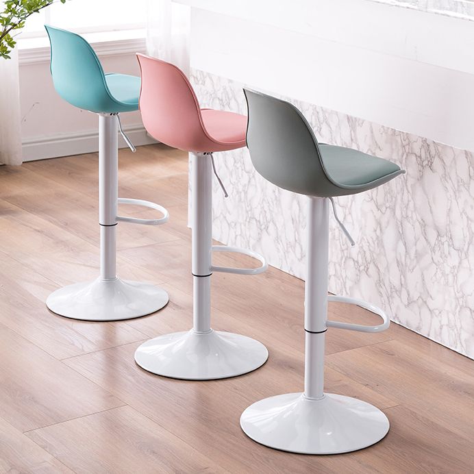 Contemporary Plastic Home Counter Stool Matte Finish Footrest Barstool