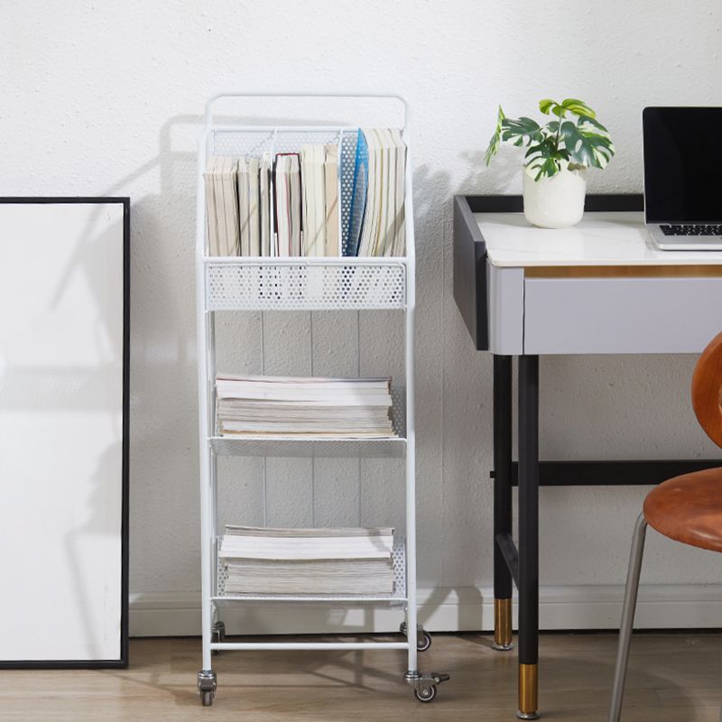 Glam Antique Finish Bookshelf Metal Etagere Shelf Bookcase with Shelves