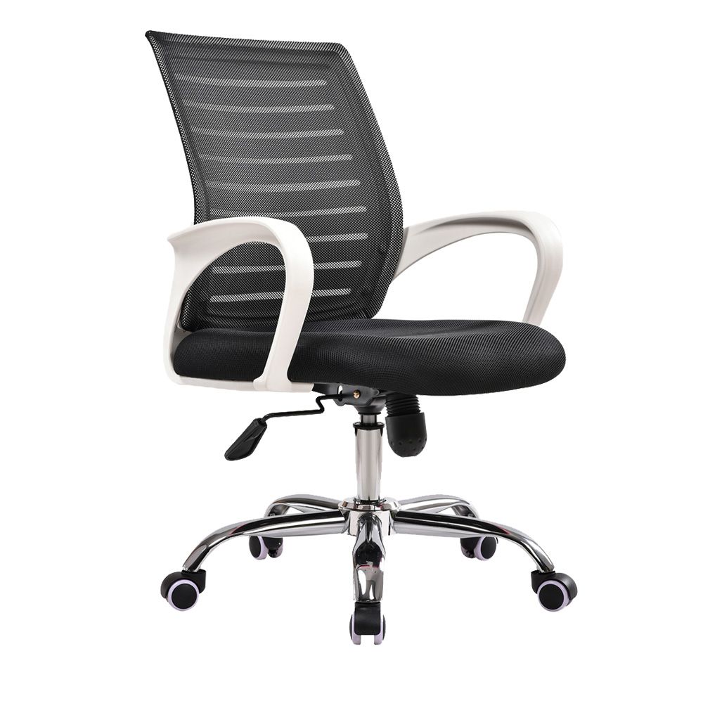 Steel Fixed Arms Office Chair Modern Height-adjustable Office Chair