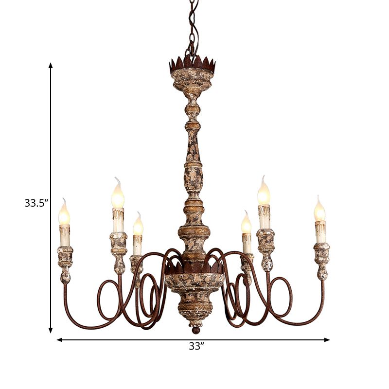 Éclairage pendentif en bois de chandelle
