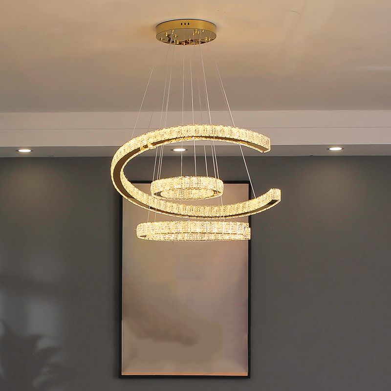 Zeitgenössische Decke Anhänger Lichtkristalldecke Hängende Armaturen für Wohnzimmer