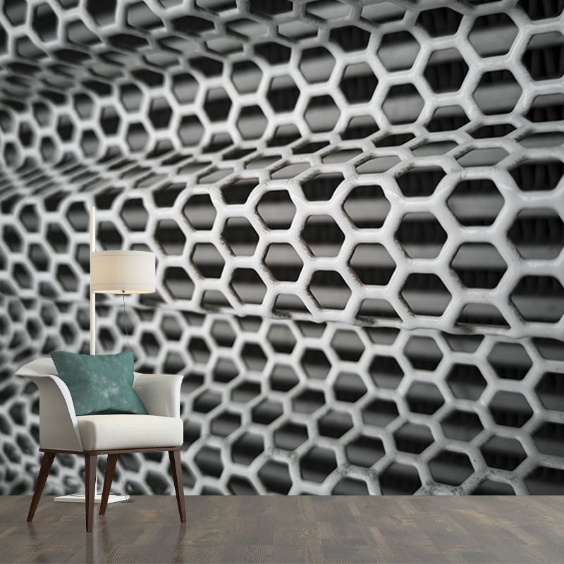 3D Scene Environment Friendly Decorative Mural Industrial Style Metal Wall Mural Wallpaper