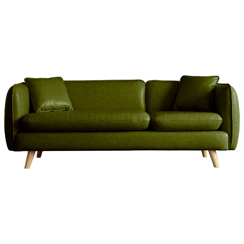 Tuxedo Arm Sofa 25.2" H Simple Faux Leather Cushions Seating