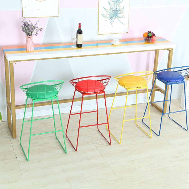 Modern Bar Height Table Solid Wood Top Bistro Bar Table with Metal Base