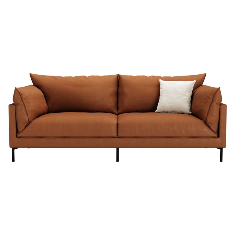 35.43" Wide Faux Leather Sofa Scandinavian Pillow Top Arm Sofa