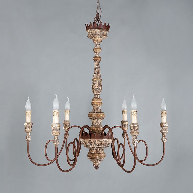 Éclairage pendentif en bois de chandelle