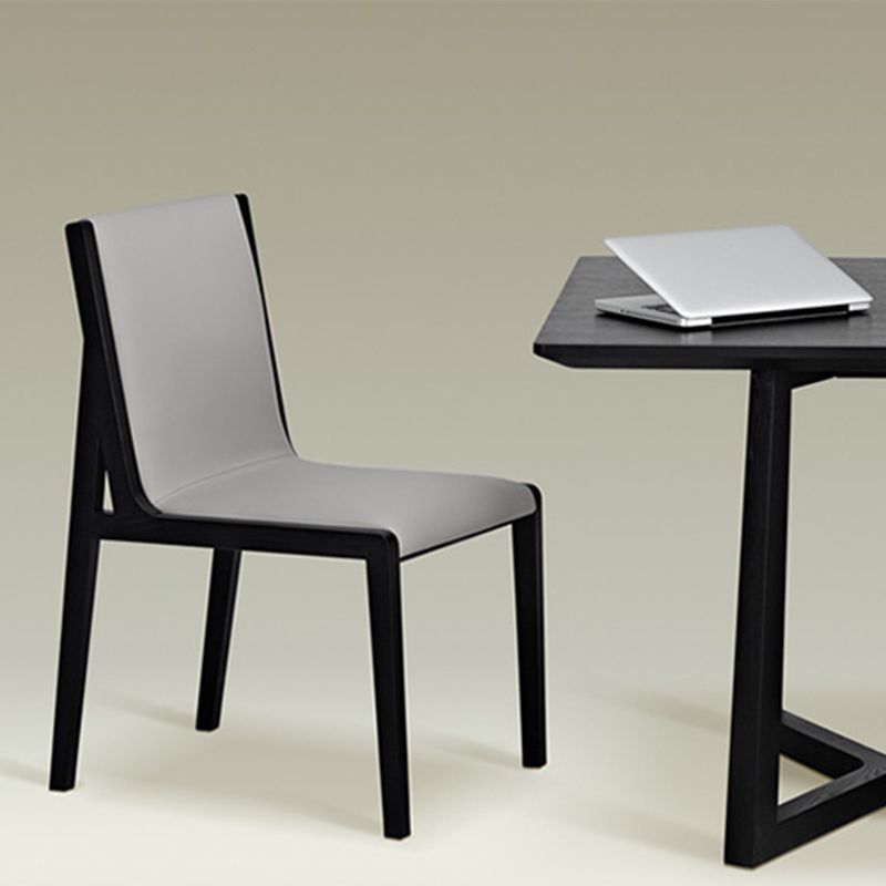 Modern Wood Glam Dining Chair Side Open Back Chair for Kitchen