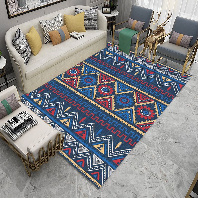 Traditional Americana Print Area Carpet Polyester Area Rug Anti-Slip Easy Care Rug for Home Decor