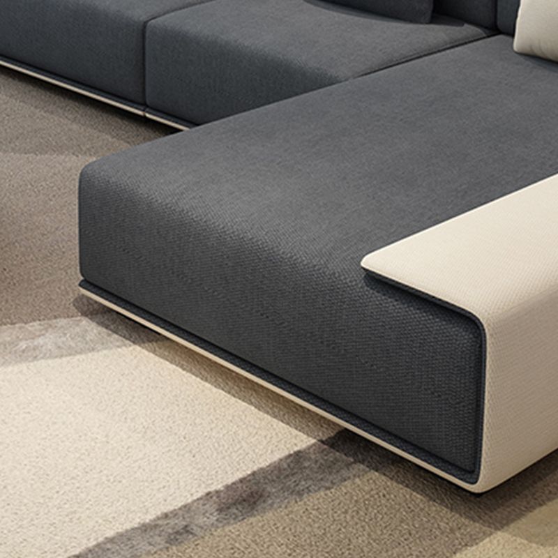 146,46 "L x 70,87" W x 29,53 "H Setionals a braccio quadrato di tessuto contemporaneo