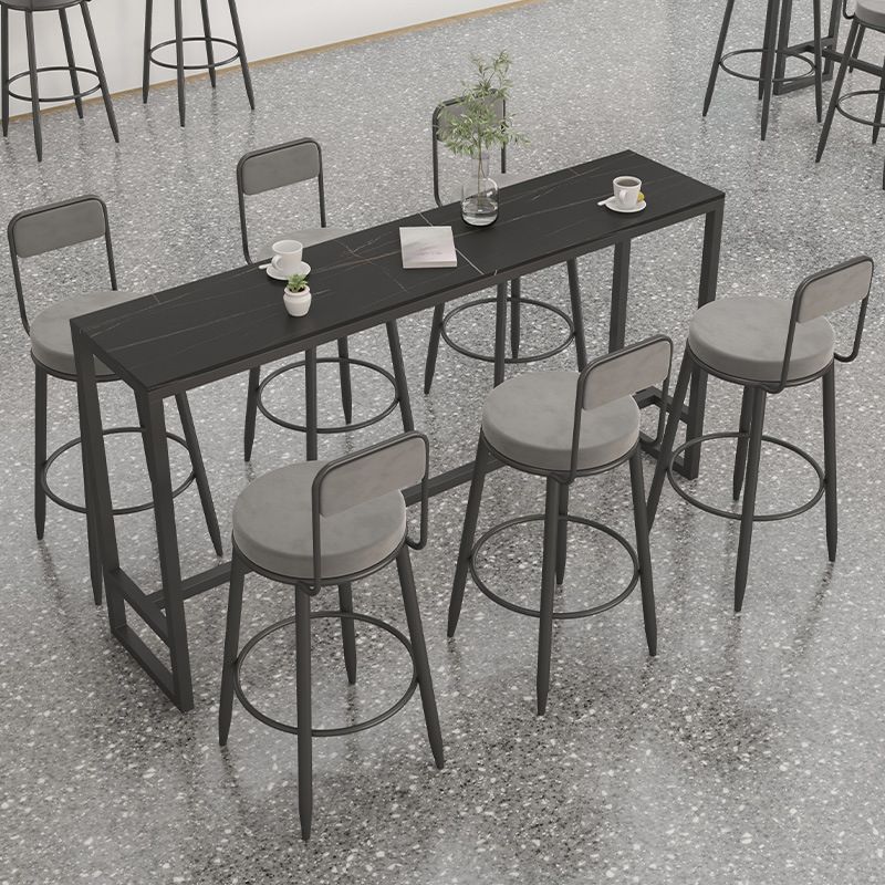 Rectangular Bar-height Table Metal Base Bistro Pub Table for Patio Use