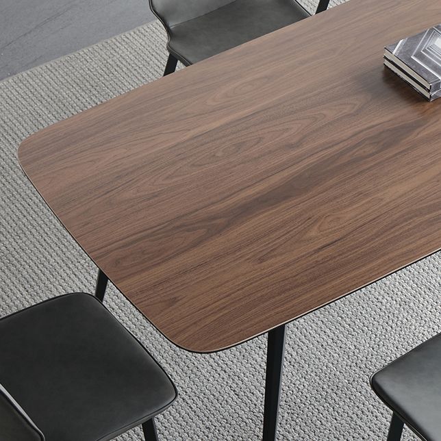 Mesa industrial de piedra sinterizada para restaurante, mesa de comedor rectangular con 4 patas de metal
