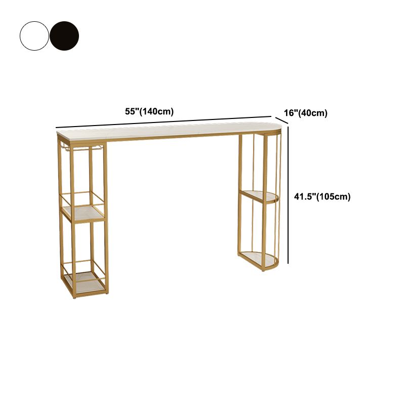 Glam Style Fixed Bar Table 1/2/3 Pieces Stone Counter Table for Dining Room
