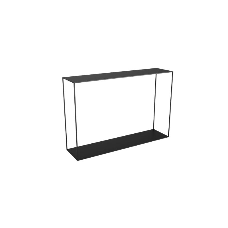 Modern Rectangular Console Table Metal Console Sofa Table in Black