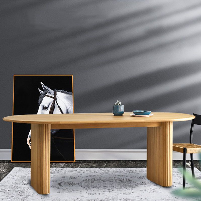 Oval Modern Dining Table Solid Wood Dinner Table for Dining Room