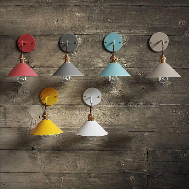Moderne kreative Kegel Hängende Wandleuchten schmiedeeisere Makkaronwandlampe für Innenräume