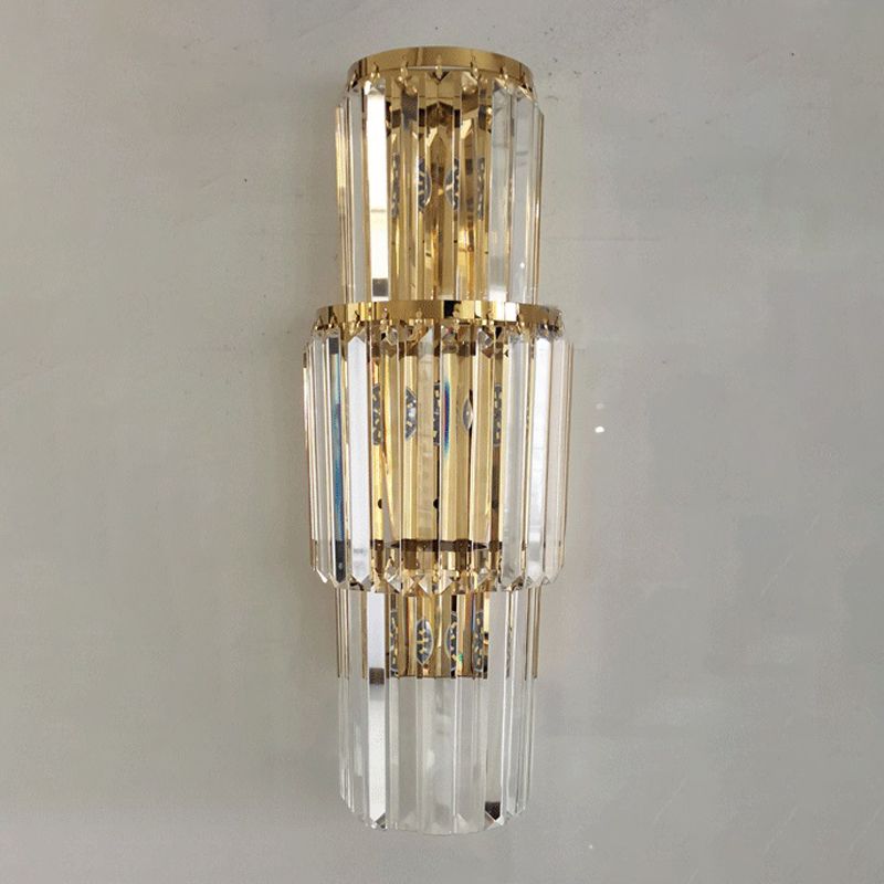 Kristallgeschichtetes Wandleuchten moderner Stil mit mehreren Lichtern Wand montierte Lampen