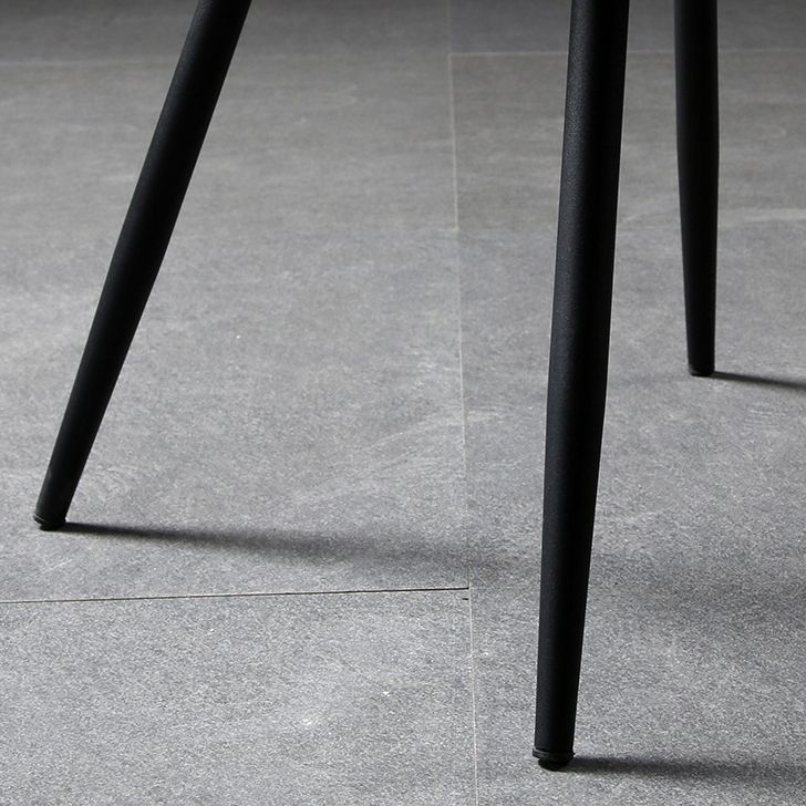 Silla lateral interior contemporánea tapizada Wingback Silla de comedor de metal