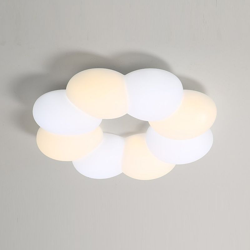 LED Ceiling Mount Light Modern Ceiling Light with Plastic Shade for Bedroom