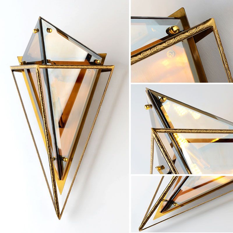 Minimalistische diamanten wandlamp armatuur 2-bulb kristallen sconce in barnsteen/rookgrijs voor woonkamer