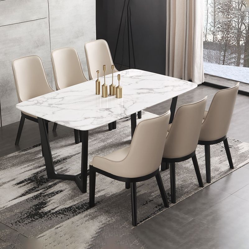 Modern Style Faux Leather Chairs Arm Side Chairs with Wooden Legs for Home Use