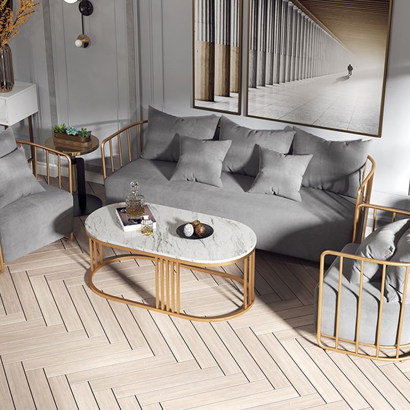 White Marble Top Coffee Table Gold Frame Coffee Cocktail Table