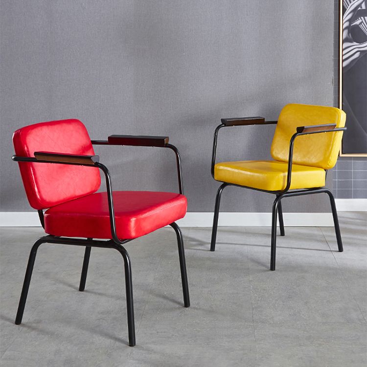Chaise de salle à manger industrielle en métal, finition métallique, fauteuil de salle à manger Parsons