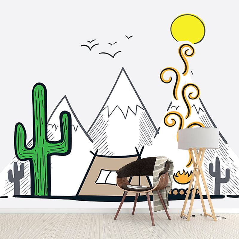 Modern Style Mural Wallpaper Hand Drawn Illustration Indoor Wall Mural