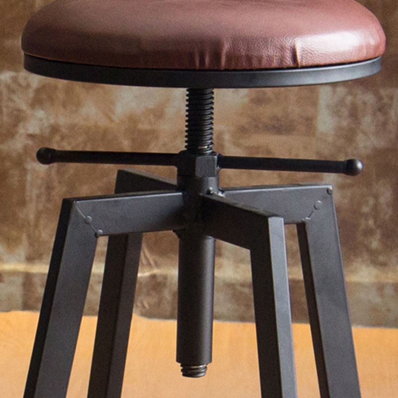 Industrial Dining Stools Adjustable Height Bar Stools with Footrest