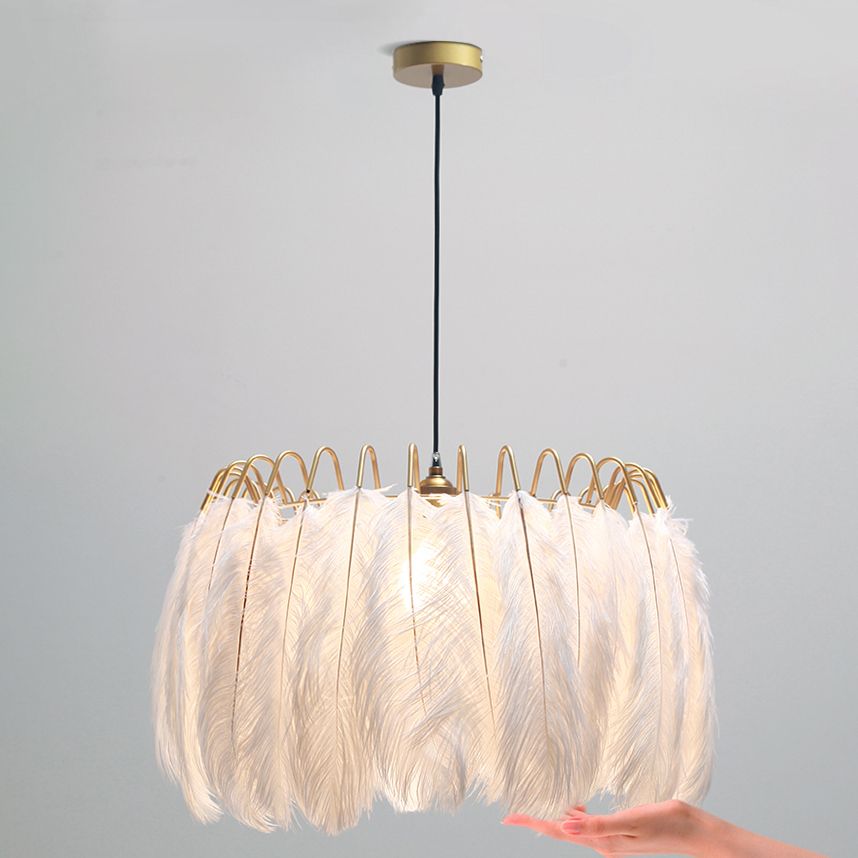 Moderner Stil Feder Kronleuchter Anhänger Lichtdecke hängende Licht für Schlafzimmer
