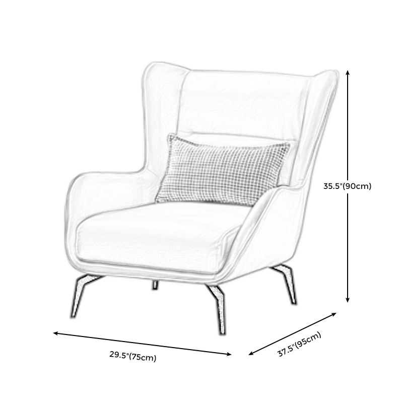 Solid Color Flared Arms Chair Basic Four Legs Chair for Living Room/Bedroom