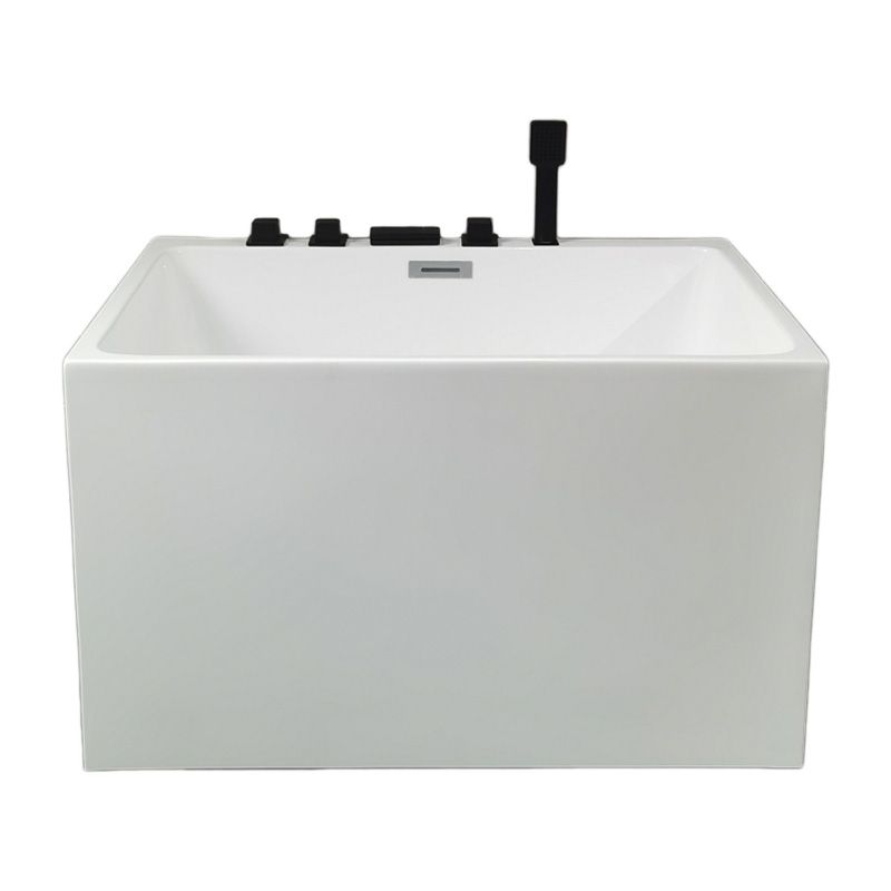 Antique Finish Soaking Bathtub Modern Rectangular Back to Wall Bath Tub