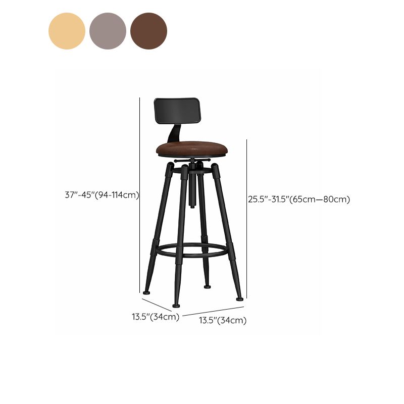 Industrial Adjustable Counter Chair Metal Round Indoor Dining Stool with Swivel
