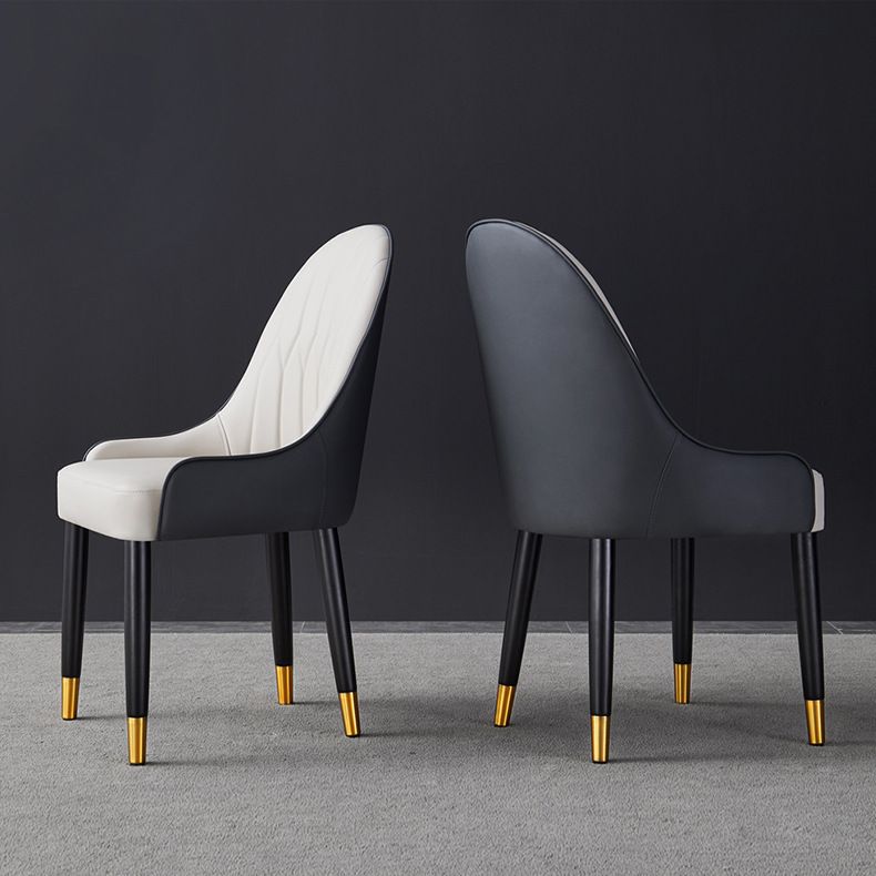 Inicio Sillón escandinavo Silla de comedor tapizada Parsons de metal