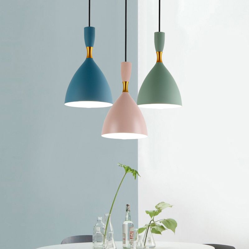 Tienda de tela de restaurantes Funro de embudo iluminación colgante de aluminio 1 cabezal Macaron loft Suspension Light