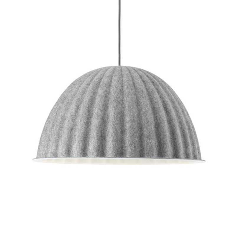 1 Head Living Room Pendant Light Modern Grey Ceiling Suspension Lamp with Bowl Metal Shade