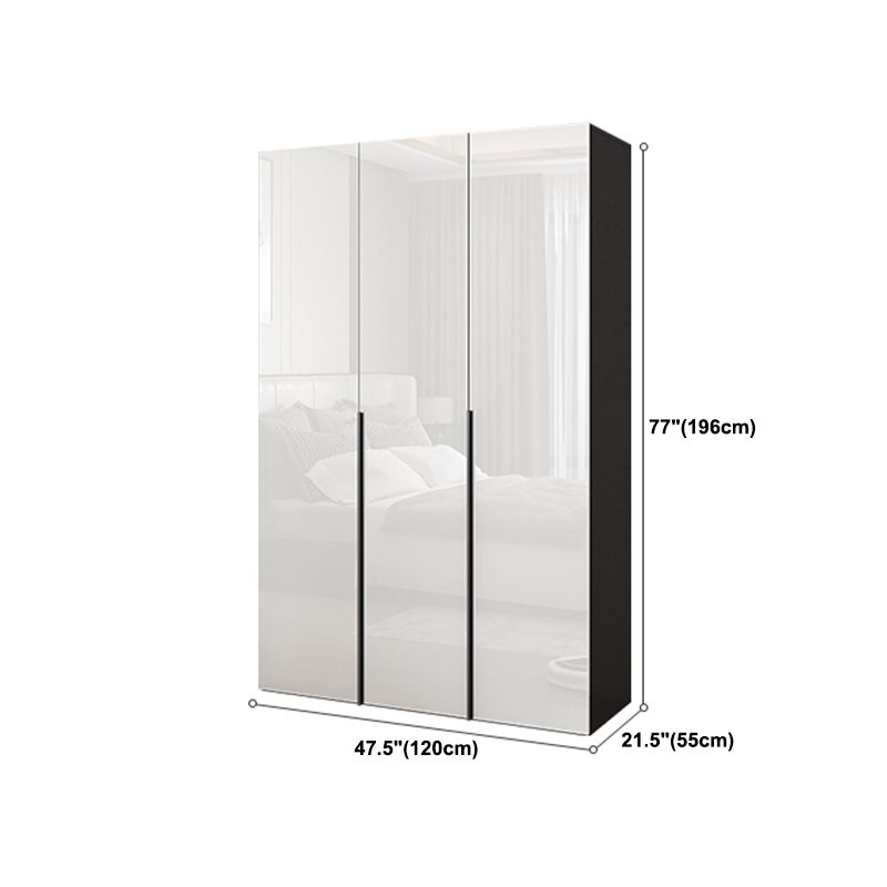 Contemporary Style Wood Wardrobe White Colour Wardrobe Closet with 1 Drawer