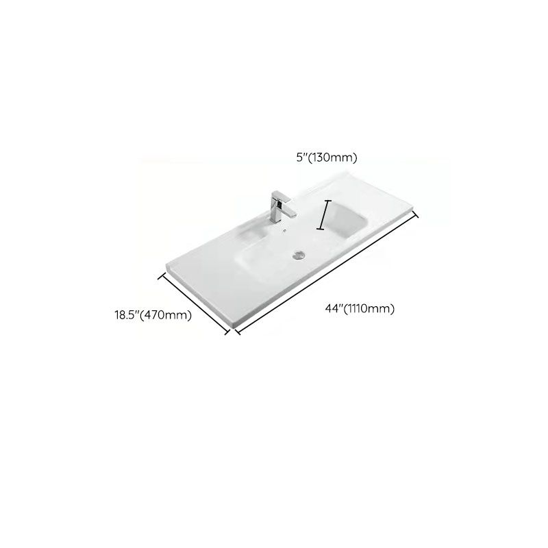 Modern White Bathroom Sink Rectangular Ceramic Bathroom Sink