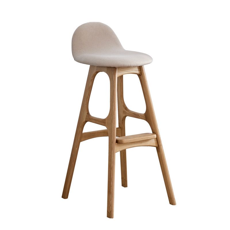 Scandinavian Style Bar-stool with Wooden Legs Counter Stool for Kitchen Bar
