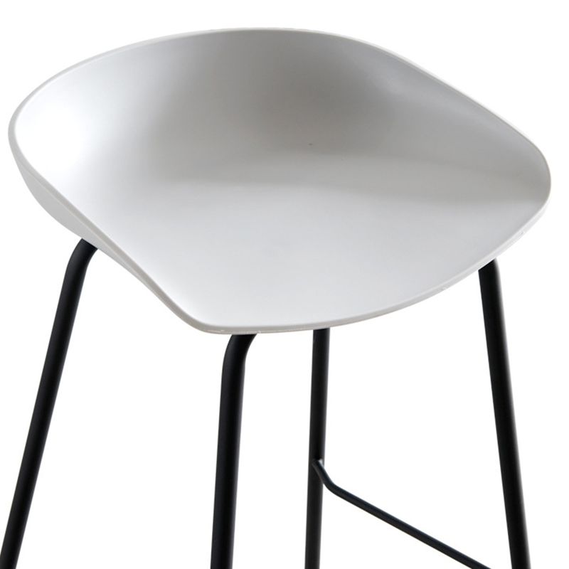 Industrial Indoor Barstool Iron Simple Tall Stool with Plastic Seat