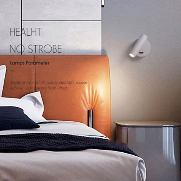 Armed Wall Sconce Light Modern Metal Wall Light with Acrylic Shade for Bedroom