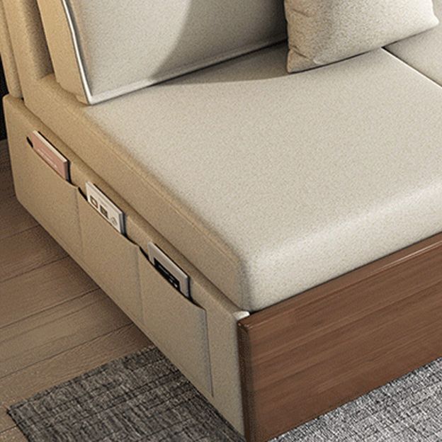 Cushion Back Sofa Futon Armless Convertible Sofa with Storage