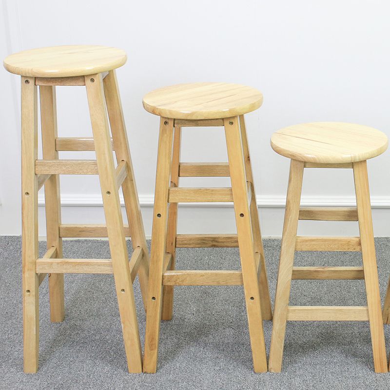 Moderne armlose Rücken ohne Backhocker Holz Dessert Shop Barhocker mit Holzsitz