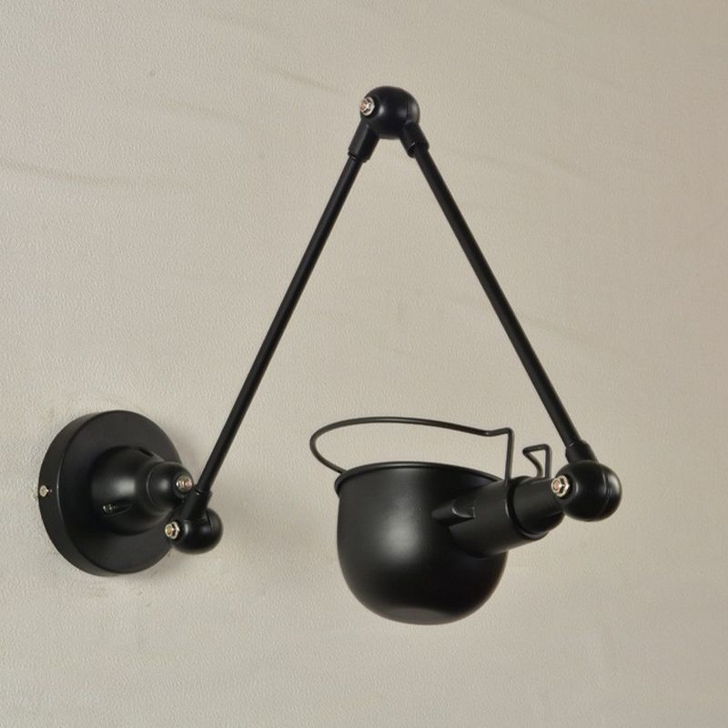 Modern Style Curved Arm Shape Wall Sconce Ceramic 1 Sconce Light in White/Black